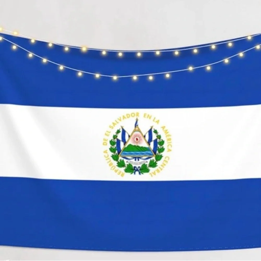 El Salvador Flag Tapestry - Blue and White National Wall Hanging